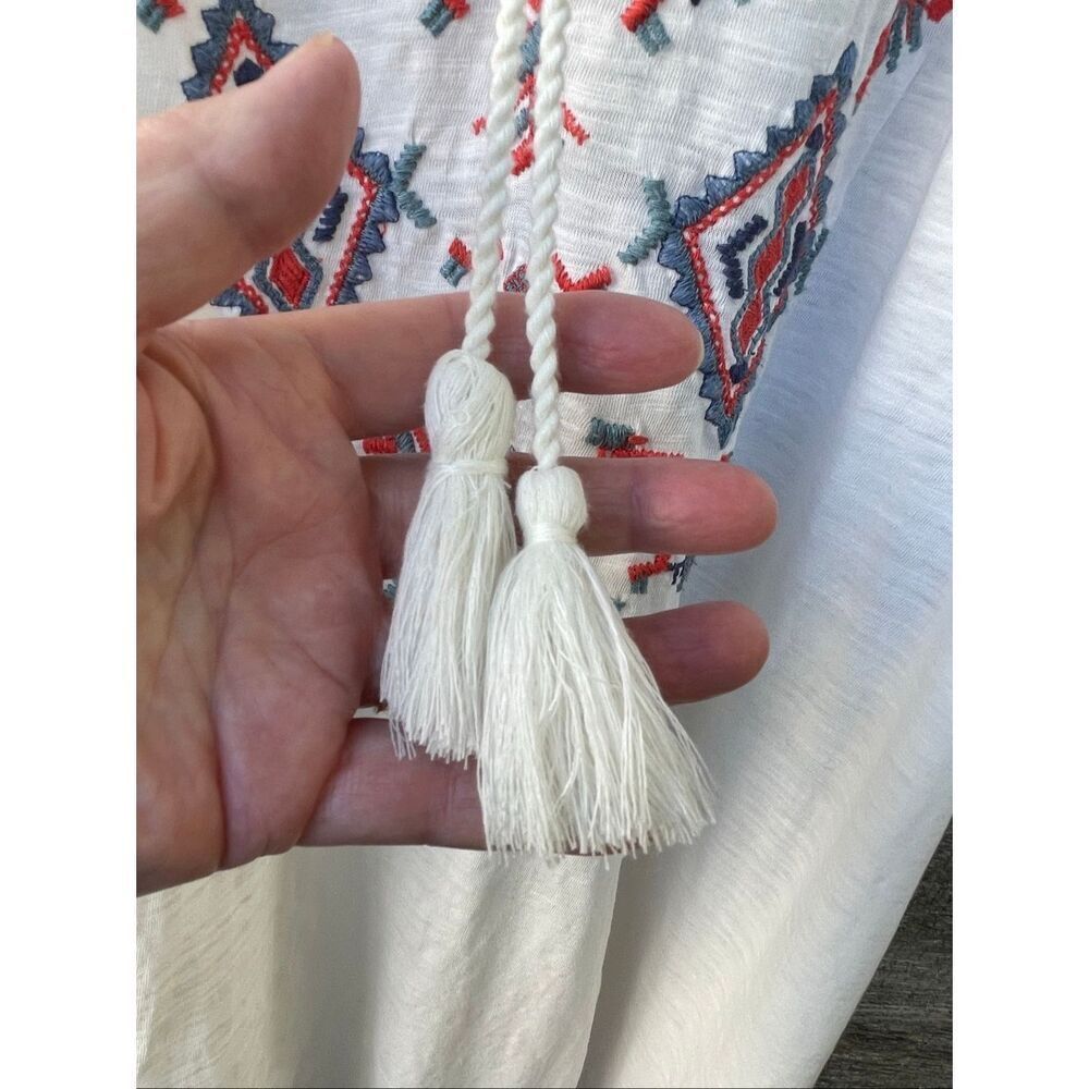 Style & Co peasant embroidered tassels relaxed fit - Picture 3 of 9